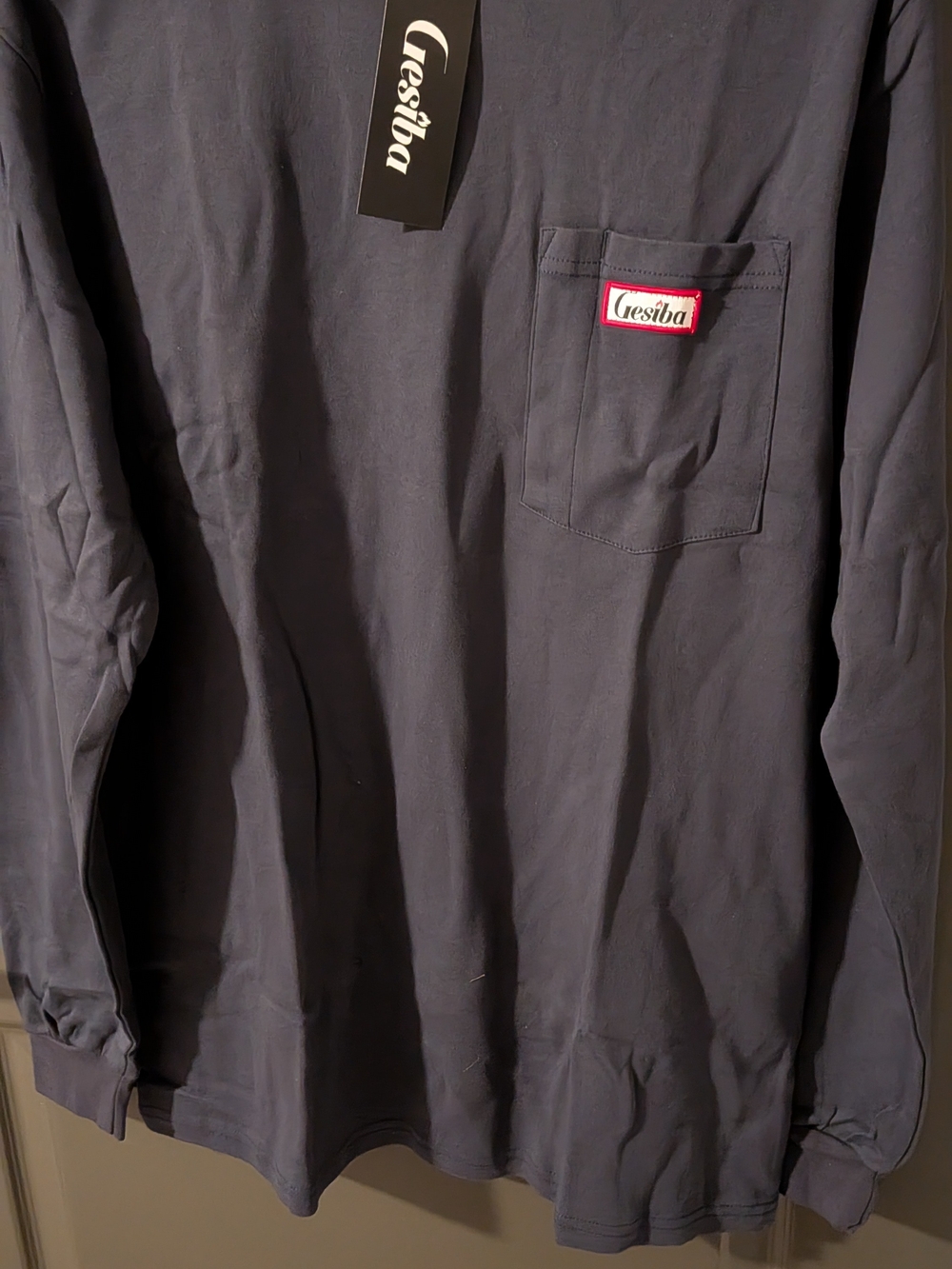 Men’s Long-Sleeve Work Shirt - Navy NEW WITH TAGS - Picture 9 of 12